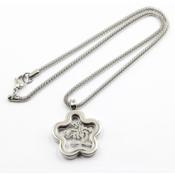 Boa sorte colar de pingente de cristal Locket vidro